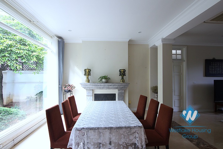 An elegant and high-end villa with a big yard for rent in Tay Ho area
